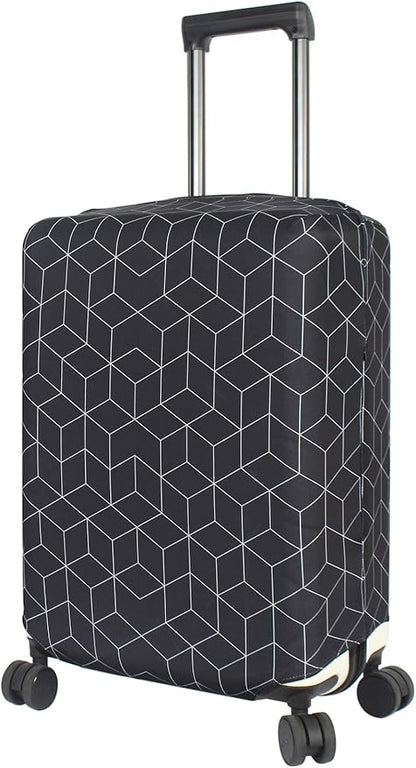 HYPER VENTURE Washable Luggage Cover - Fashion Suitcase Protector Fits 23-26 Inch Luggage (Black Maze, M)