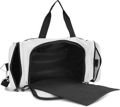 DALIX 21" Sports Duffle Bag Gym Travel Pack in White