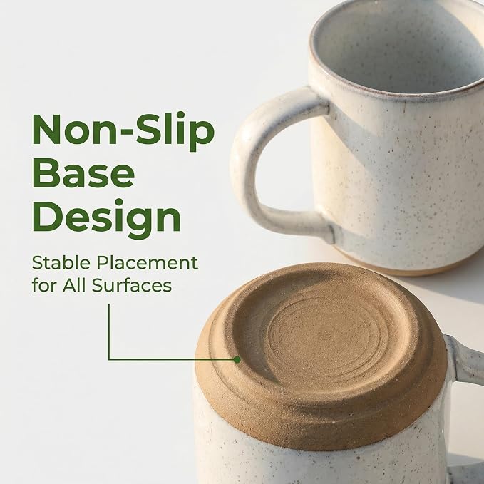 HASENSE Ceramic Coffee Mugs Set of 4, 14 oz Stoneware Coffee Cups