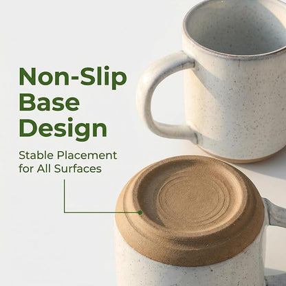 HASENSE Ceramic Coffee Mugs Set of 4, 14 oz Stoneware Coffee Cups