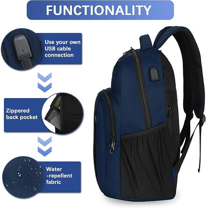 LARIPOP Extra Large Backpack,17.3 Inch Business Laptop backpack for Men Women with USB Charging Port,Water-Resistant Laptopack Weekender Daypack for Work College Computer