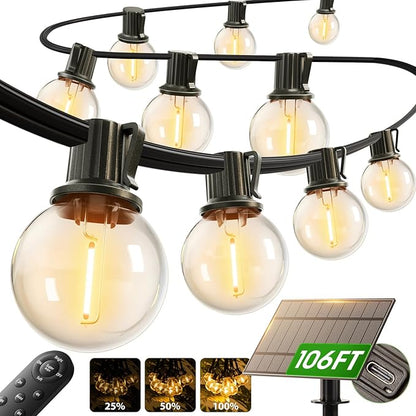 addlon 100FT Solar String Lights Outdoor