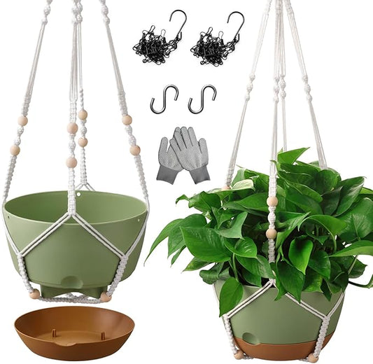 10 Inch Hanging Planters for Indoor Plants, Outdoor Hanging Plant Pot