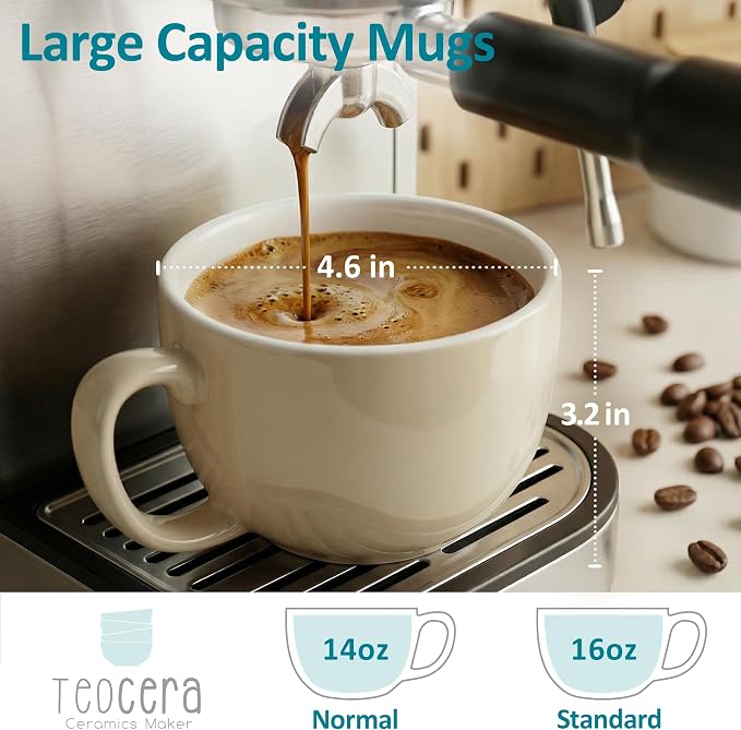 Teocera 16oz Large Coffee Mugs Set of 4