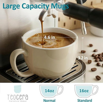 Teocera 16oz Large Coffee Mugs Set of 4