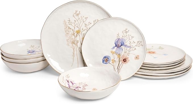 Sango 12-Piece Luxury Porcelain Dinnerware Set