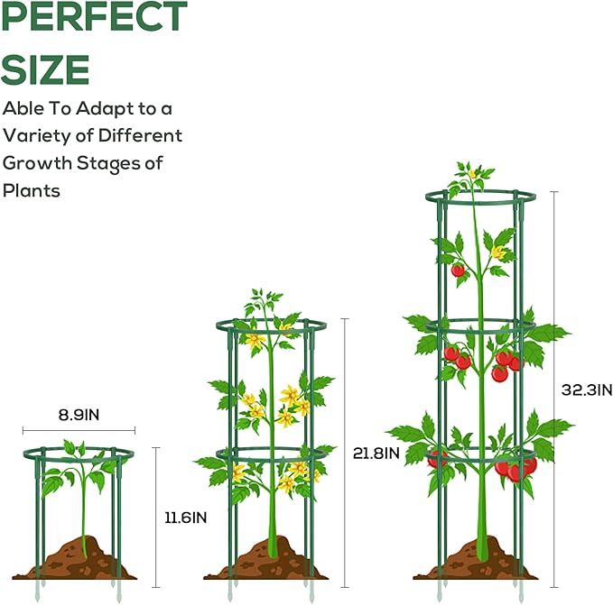 24 Pcs Plant Support Stakes, Half Round Plant Support