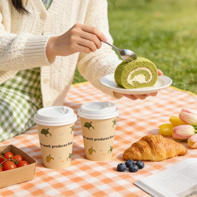 12 OZ 25 Pack Disposable Cups Paper Coffee Cups