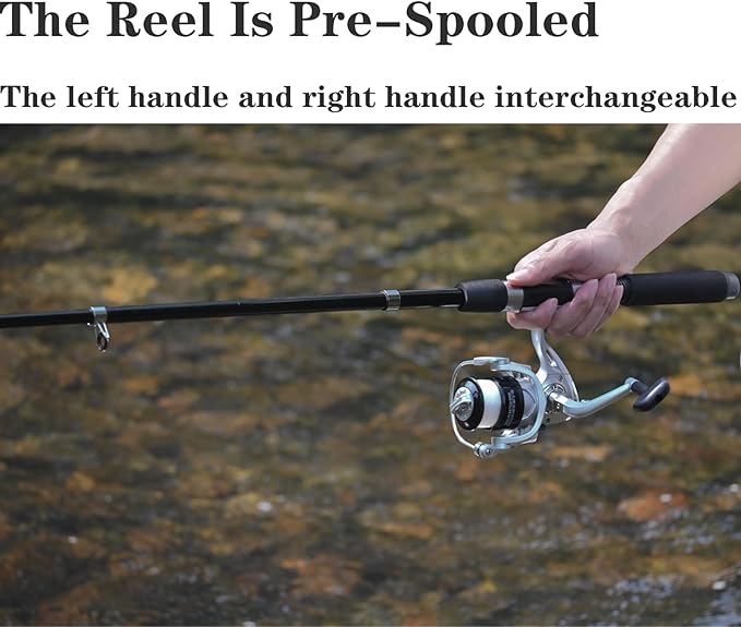 Fishing Pole Combo, 6.9ft 2Pcs Telescopic Rods Set, Collapsible Carbon Fiber Fishing Rods, 2PCS Spinning Reel Set with Carrier Bag Freshwater Fishing Rod and Reel Combos Kits
