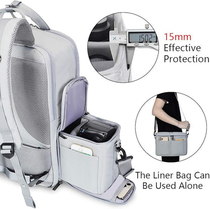 CADeN Camera Backpack w/ 15.6" Laptop Compartment, USB Charge Port, Tripod Holder, Rain Cover Compatible for Sony Canon Nikon
