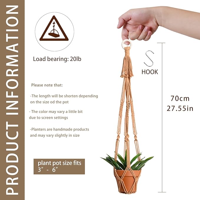 Artilady Plant Hanger Indoor Macrame Hanging Planters
