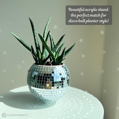 SCANDINORDICA Disco Ball Planter – Value Package: Mirror Disco Planter