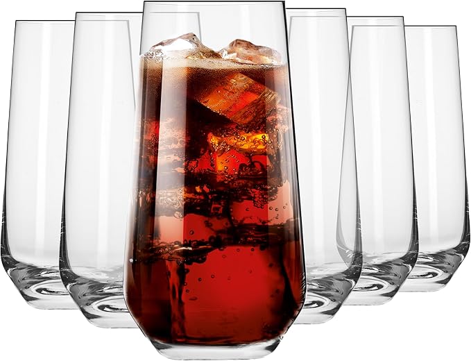 Krosno Tall Water, Drinking Glasses, 16.2 oz, Splendour Collection, Highball &