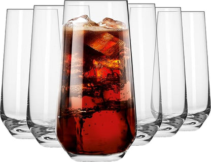 Krosno Tall Water, Drinking Glasses, 16.2 oz, Splendour Collection, Highball &