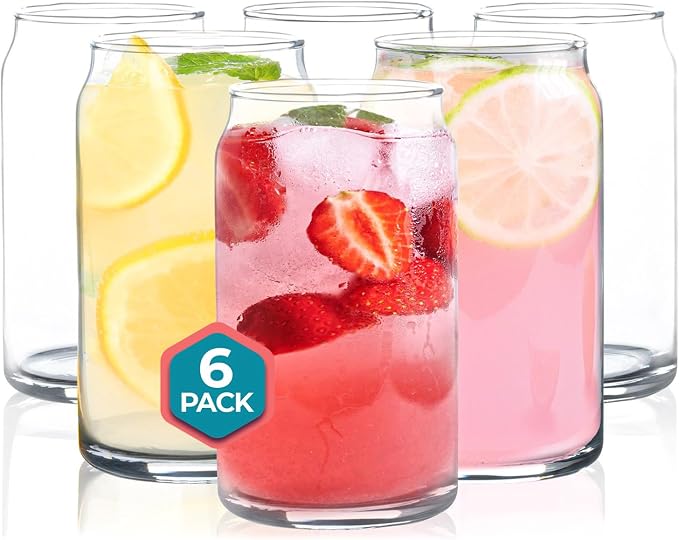 Can Shaped Drinking Glasses 16 oz