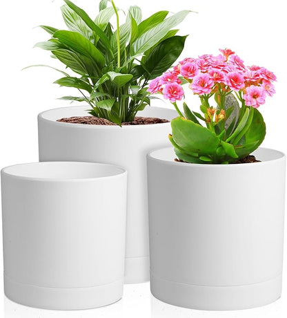 6/5/4 inch Flower Pots, Plastic Planters