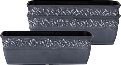 Classic Home and Garden Corinthian Rectangular Trough Window Box Planter