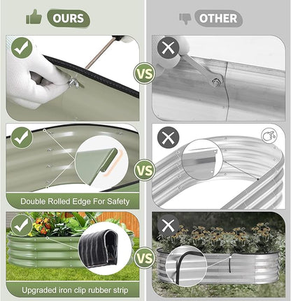 Galvanized Raised Garden Bed Outdoor- 2 Pcs Raised Beds