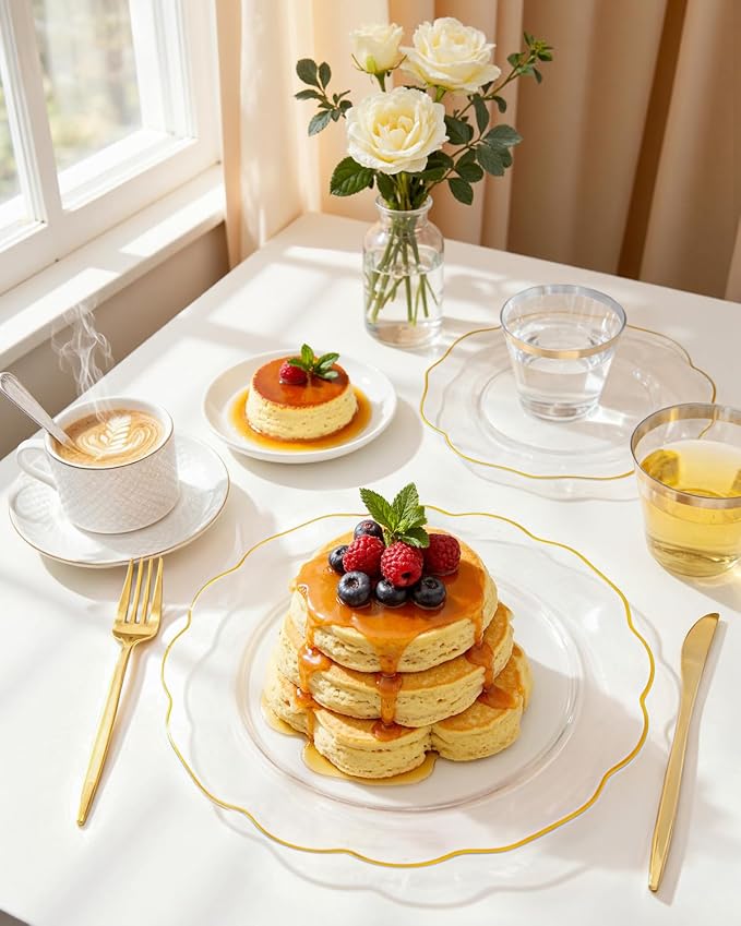 bUCLA 180PCS Clear Plastic Plates