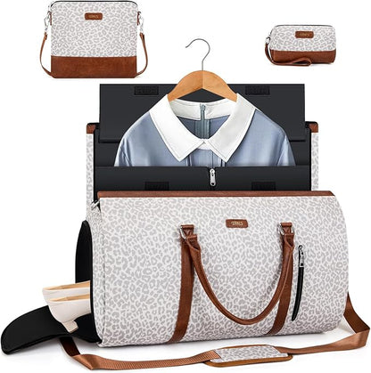 Convertible Garment Duffel Bag for Travel - Carry On Garment Bags With Toiletry Bag Large Weekender Bag for Men Women 2 in 1 Hanging Suitcase Suit Travel Duffel Overnight Bags 4pcs Set