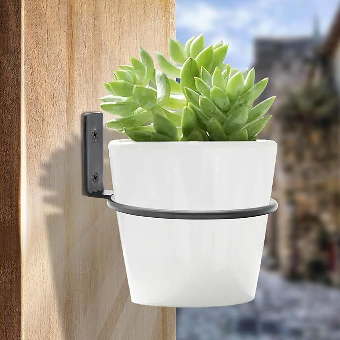 2 Pack 5 inch Flower Pot Holder Ring, Flower Pot Holder Ring Wall Mounted Set