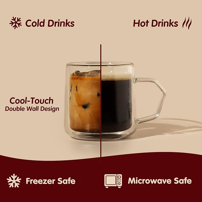 Double Wall Glass Coffee Mugs