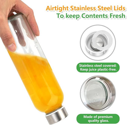 Zukro 18 oz Glass Juice Bottles