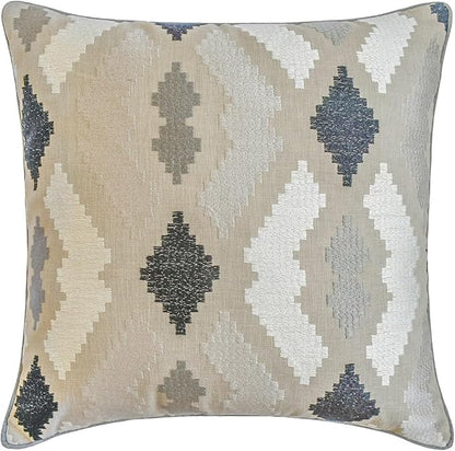 The HomeCentric King/Queen/Twin Beige Decorative Bed Runner CA King 86"x18" Bed Runner with One Pillow Cover, Embroidery,Aztec Bed Scarf on Linen Fabric - Thread Tale