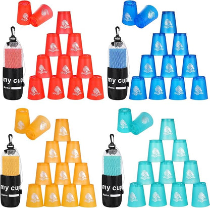 yeesport 48 Sport Stacking Cups Red/Blue/Green/Orange