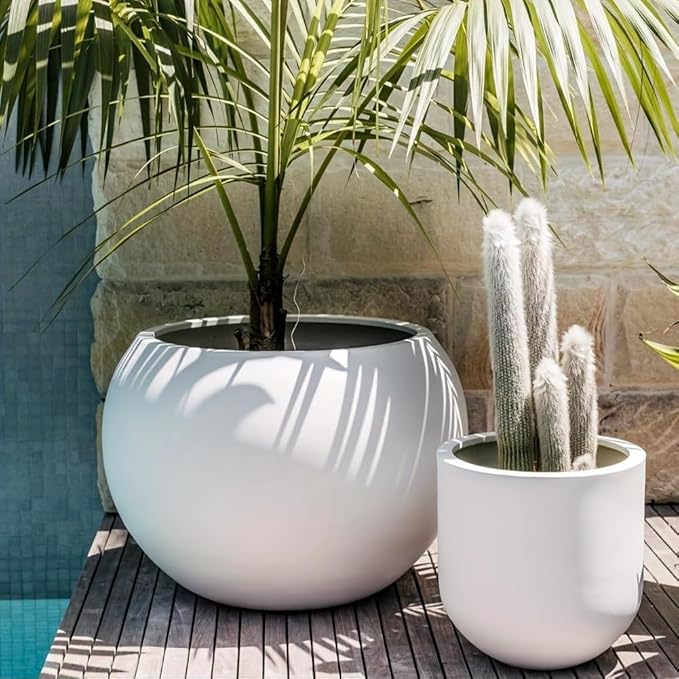 17 H x 21" Dia Round Fiberstone Planter