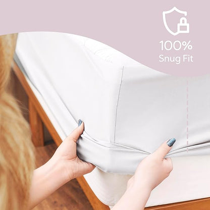 Hearth & Harbor California King Size Quilted Fitted Mattress Pad Cover, 100% Waterproof Mattress Protectors, Deep Pocket Fitted Mattress Cover 8" - 21" (72" x 84", White)