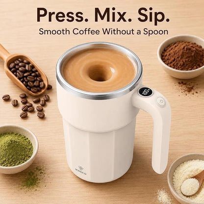 Self Stirring Coffee Mug, 12oz Rechargeable Magnetic Mixing Cup