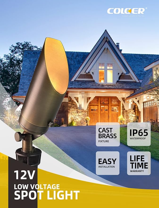 COLOER Die-cast Brass Landscape Spot Lights Outdoor