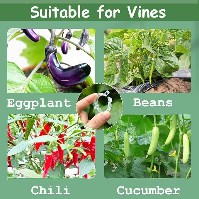 Plant Support Clips, Plastic Trellis Clips, Grape Vine Tomato Vine Vegetables