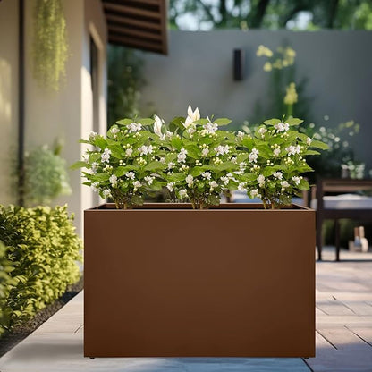 Galvanized Steel Planter Box-No Installation Required Metal Rectangular Block