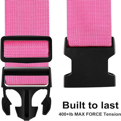 Luggage Straps for Suitcases TSA Approved-2 Pack Bright Personalized Luggage Belt Strap for Suitcase/Carry On Bag Luggage Accessories for Travel (Pink)