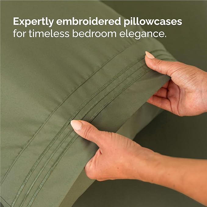 Twin XL Size 3 Piece Sheet Set - Comfy Breathable & Cooling Bed Sheets Set - Hotel Luxury Bedding for Women, Men, Kids, Teens, Boys & Girls - Deep Pockets, Soft, Wrinkle Free - Oeko-Tex - Sage Green