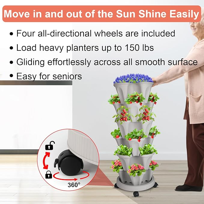 DUNCHATY Stackable Planter, Vertical Garden Planter