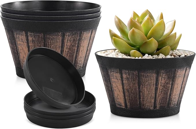 Quarut 6 inch Brown Barrel Planters