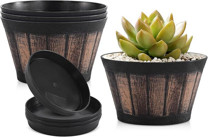 Quarut 6 inch Brown Barrel Planters