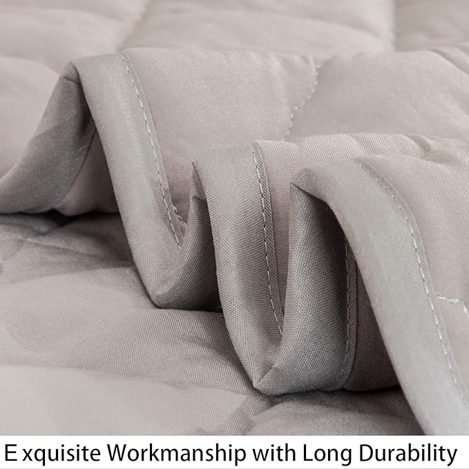 NTBAY Down Alternative Oversized Toddler Comforter, Super Soft and Warm Solid Color Baby Crib Quilted Blanket, 43x60 inches, Smoke Grey