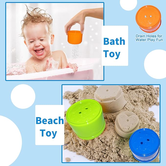 WEEJOYGAM Baby Stacking Cups, Nesting Stacking Toys