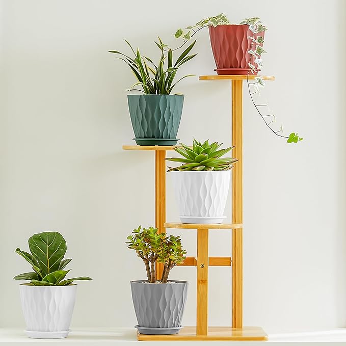 FaithLand 6-Pack 6-Inch Plastic Plant Pots