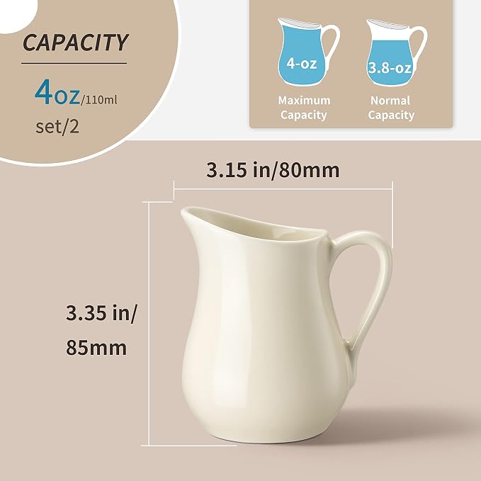 Gurygo 4 Ounce Ceramic Creamer Pitcher