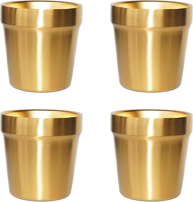 Youda 4-Pack 6oz Double Wall Insulated Stainless Steel Cups