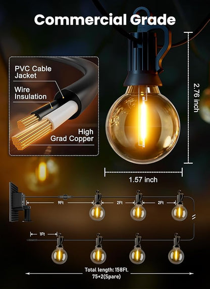 Brightown 158FT Solar String Lights Outdoor