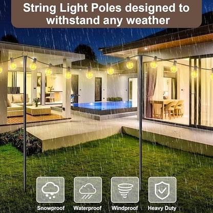 2 Pack 10FT Lighting Hanging Pole
