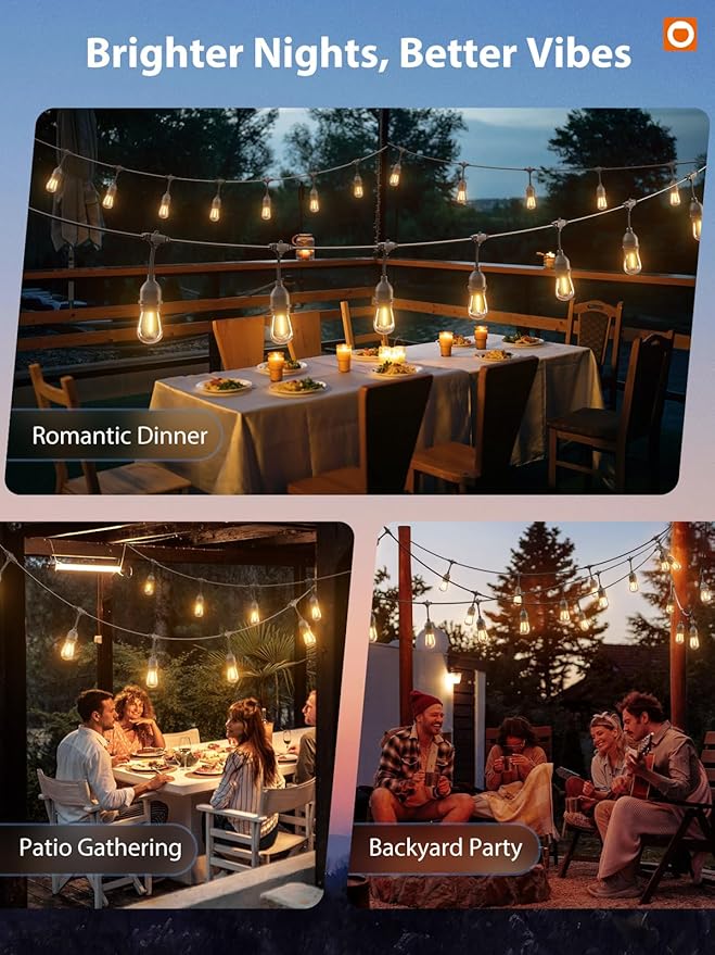 addlon 96FT LED Outdoor String Lights