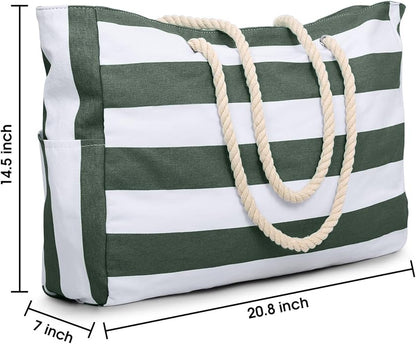 Becokan Beach Bags for Women Large Waterproof Beach Tote Bag Zipper Beach Bags Waterproof Sandproof Swim Pool Bag Large Tote
