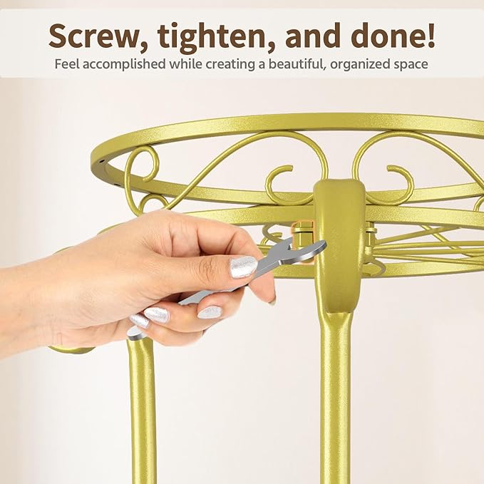 LASZOLA 2 Tier Gold Metal Plant Stand
